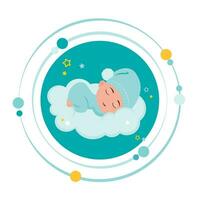 Sleeping baby boy vector illustration graphic icon symbol