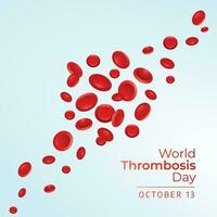 World Thrombosis Day vector design template good for celebration usage. red ribbon vector illustration. blood cell illustration. vector eps 10.