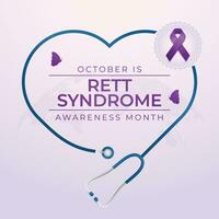 Rett Syndrome Awareness Month design template good for celebration usage. purple ribbon vector design. purple ribbon illustration. flat design. vector eps 10.