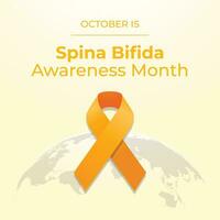 National Spina Bifida Awareness Month vector design template good for celebration usage. yellow ribbon vector design. flat ribbon design. vector eps 10.