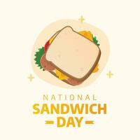 National Sandwich Day vector design template good for celebration usage. sandwich vector illustration. sandwich illustration image. vector eps 10.