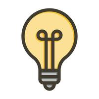 Light Bulb Vector Thick Line Filled Colors Icon For Personal And Commercial Use.