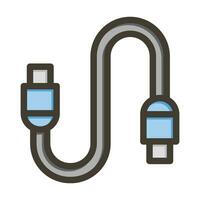 Cable Vector Thick Line Filled Colors Icon For Personal And Commercial Use.