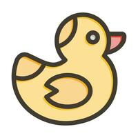 Rubber Duck Vector Thick Line Filled Colors Icon For Personal And Commercial Use.