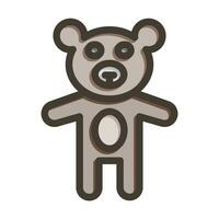 Teddy Bear Vector Thick Line Filled Colors Icon For Personal And Commercial Use.