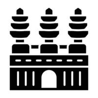 Angkor Wat Vector Glyph Icon For Personal And Commercial Use.