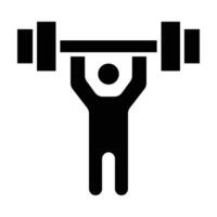 Weightlifter Vector Glyph Icon For Personal And Commercial Use.