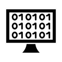 Binary Code Vector Glyph Icon For Personal And Commercial Use.