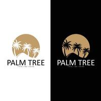 Coconut Tree Logo Design, Beach Plant Vector, Palm Tree Summer, Illustration Template vector