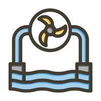 Ocean Energy Vector Thick Line Filled Colors Icon For Personal And Commercial Use.