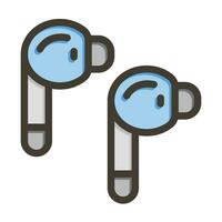 Earbuds Vector Thick Line Filled Colors Icon For Personal And Commercial Use.