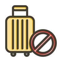 No Travelling Vector Thick Line Filled Colors Icon For Personal And Commercial Use.