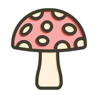 Mushroom Vector Thick Line Filled Colors Icon For Personal And Commercial Use.