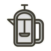French Press Vector Thick Line Filled Colors Icon For Personal And Commercial Use.