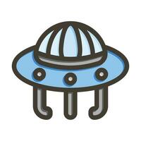 Ufo Vector Thick Line Filled Colors Icon For Personal And Commercial Use.