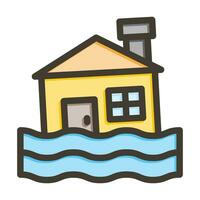 Flood Vector Thick Line Filled Colors Icon For Personal And Commercial Use.
