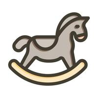 Horse Toy Vector Thick Line Filled Colors Icon For Personal And Commercial Use.