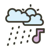 Rain Vector Thick Line Filled Colors Icon For Personal And Commercial Use.