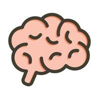 Brain Vector Thick Line Filled Colors Icon For Personal And Commercial Use.