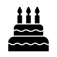 Birthday Cake Vector Glyph Icon For Personal And Commercial Use.