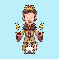 Cute King Witch With Hamster Cartoon Vector Icon  Illustration. People Fashion Icon Concept Isolated Premium  Vector. Flat Cartoon Style