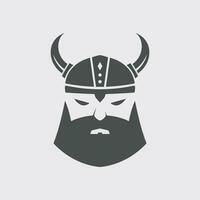 Hand Drawn Viking Head Helmet Logo Template vector