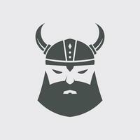 Hand Drawn Viking Head Helmet Logo Template vector