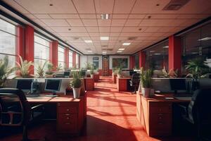 interior of a modern workplace Generative AI photo