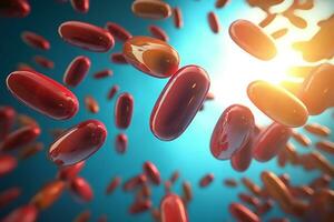 Yersinia pseudotuberculosis bacteria, 3D illustration. Gram-negative bacteria of Enterobacteriaceae family, the causative agent of Yersiniosis, Far East scarlet-like fever Generative AI photo