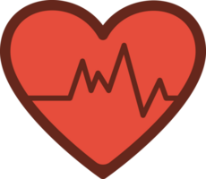 heart rate flat icon 3 colors. png