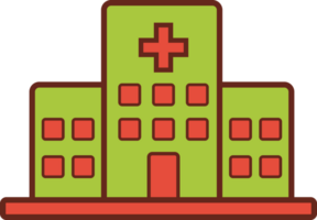 hospital flat icon 3 colors. png