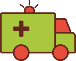ambulância plano ícone 3 cores. png