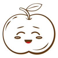 Happy Face Apple Set Face Vegetable Line Style png