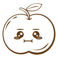 Flat Face Apple Set Face Vegetable Line Style png