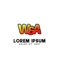 WA Initial Logo Design Vector