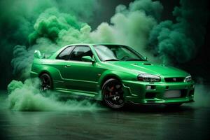 Sport car Nissan Skyline GTR R32 JDM.  AI Generative Pro Photo