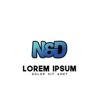 ND Initial Logo Design Vector