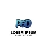 pd inicial logo diseño vector