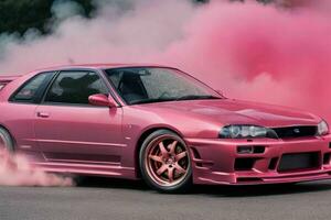 Sport car Nissan Skyline GTR R32 JDM.  AI Generative Pro Photo