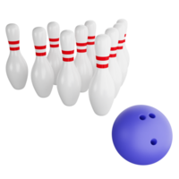 Bowling clipart flat design icon isolated on transparent background, 3D render sport and exercise concept png