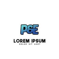 PE Initial Logo Design Vector