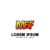 MF Initial Logo Design Vector