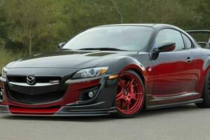 Sport car Mazda RX8 JDM. Generative Ai Pro Photo