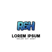 rh inicial logo diseño vector