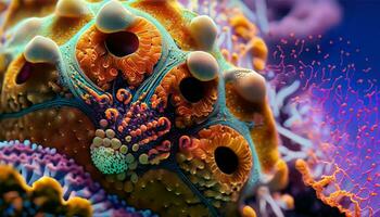 Underwater macro reveals multi colored sea life patterns photo