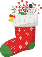 Vector cartoon Christmas sock, Christmas sock clipart