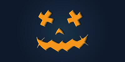 Simple halloween pumpkin expressions in paper cut style for poster or brochure. vector