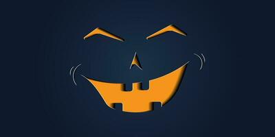 Simple halloween pumpkin expressions in paper cut style for poster or brochure. vector