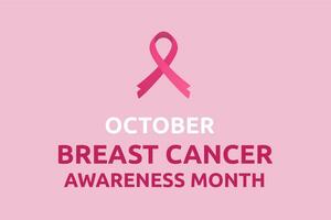 Breast cancer awareness month poster background concept design with pink ribbon illustration vector. vector