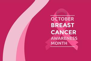 Breast cancer awareness month poster background concept design with pink ribbon illustration vector. vector